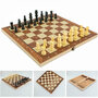  Schaakspel - damspel - backgammon Magnetisch speelbord - set 3in1 - opvouwbaar - 34X34CM