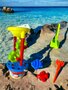 Beach Sand Play Toys Spades Hourglass Bucket Children Role Play 6 Pieces