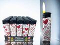Elektronisch klik Aanstekers 50 stuks - navulbaar - hartjes print