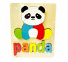 Houten inlegpuzzel panda speelgoed - vormen puzzel voor kinderen 18x15cm