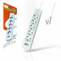 Stekkerdoos met 5 Stopcontacten, 2 USB-poorten + 1 USB-C - 2500W - 3 Meter - Wit - Lucky Hawk