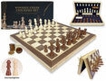 Schaak- en Dambord Luxe Magnetische 2-in-1 - Eikenhout - inklapbaar schaakbord - Wooden Chess Checkers set 
