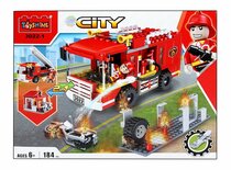 COGO City - Brandweerauto - bouwsteen pakket van 184 stuks 2in1 set