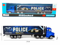 Vrachtwagen met oplegger van politie - Die cast model voertuigen - 1:87