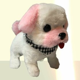 Cute Little Puppy schattig Bichon frisé speelgoed hondje blaft en loopt 19CM