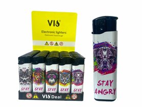 Elektrisches Klickfeuerzeug 50 Stück - Nachfüllbar - Rasta Animal Print