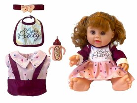 New Born Babypop - 28 cm  - drink en plas functie - maakt geluid - incl. accessoires