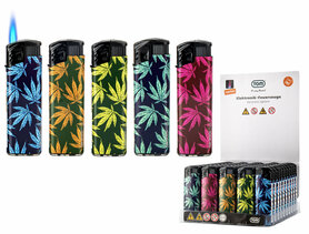 Aanstekers Windproof - turbo vlam - 50 stuks - wind Aansteker cannabis print