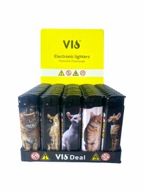Elektrische Aanstekers 50 stuks - navulbaar - katten print
