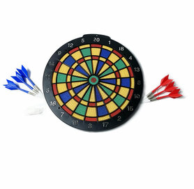 Dartbord speelgoed met 6 dart pijlen - softtip  - 30cm