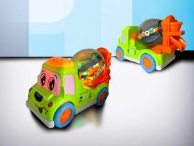 DogTruck Bump&Go - betonmixer vrachtwagen hondje - beweegt, geluid en muziek