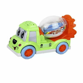 DogTruck Bump&Go - betonmixer schuimballen vrachtwagen - beweegt, maakt geluid en muziek G