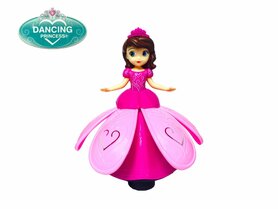 Dansende Prinses Engel-pop met 3D LED-verlichting, muziek en 360° draaibaar - Bump and Go 