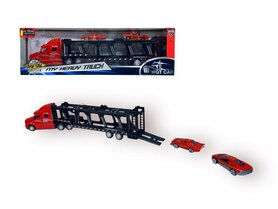 Camion - DIE-CAST - porte-voitures + 2 mini voitures 3en1 - camion à traction R