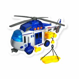 Speelgoedhelikopter - Reddingshelikopter - met optrekpropeller, licht, geluid en accessoires 