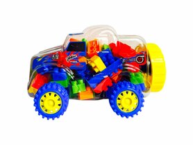 Speelgoed Bouwblokjes - In Auto Box - bouwstenen + auto 100 stuks Bouwstenen 