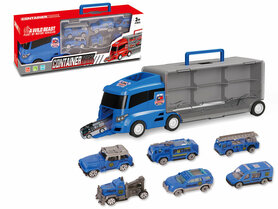 Coffret camion Police - transporteur - coffret 6 pièces - caisse camion - 36,4 cm