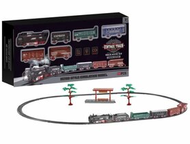Elektrische trein - Klassieke Stoomlocomotief - Met Wagons, Spoor en LED licht - Spoorwegwagen - 23 delen
