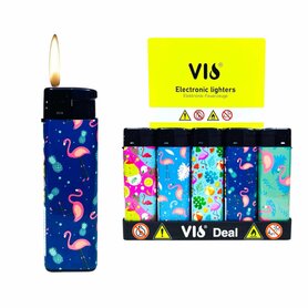 Elektrisch Klik Aansteker - 50 stuks - Navulbaar & Verstelbaar aanstekers Flamingo print