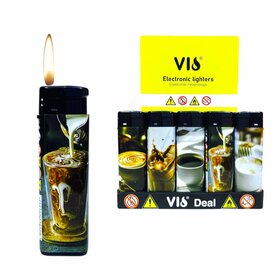 Klik Aanstekers - met koffie print - navulbaar - 50 stuks