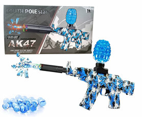 Gel Blaster AK47 - Luminous Silencer met Led licht - compleet set - oplaadbaar - 45 cm Blauw