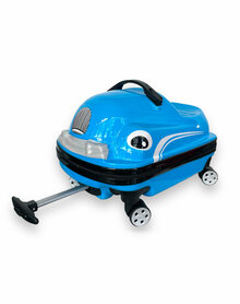Kinderen Koffer - Zit en Loopauto - 2 in 1 Blauw - 32L
