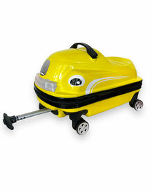 Kinderen Koffer - Zit en Loopauto - 2 in 1 Geel - 32L