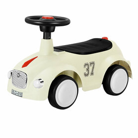 Loopauto met toeter en lichtjes 60 CM - vanaf 12 maanden - Beige