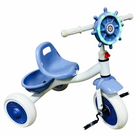Driewieler kinderfiets - blauw - met pedalen - licht & geluid 63 CM