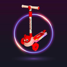 Step - Kinderstep met 3 wielen - Koala - opvouwbaar - Kantelstep - Met Licht & Muziek Roze