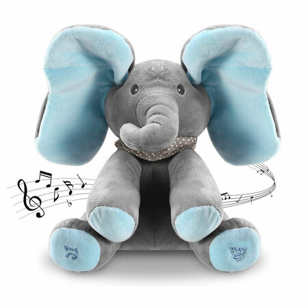 Kiekeboe olifant - interactief knuffel olifantje speelgoed - 30CM