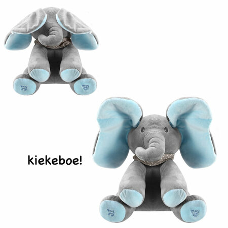Kiekeboe olifant - interactief knuffel olifantje speelgoed - 30CM