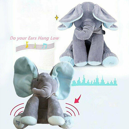 Kiekeboe olifant - interactief knuffel olifantje speelgoed - 30CM