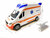 Ambulance 112 speelgoed voertuig pull back aandrijving met sirene-geluid en lichtjes op.