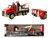Vrachtwagen autotransporter + brandweerauto speelgoed set - Die Cast voertuigen Gift pack 2in1 - pull-back drive