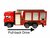 Vrachtwagen autotransporter + brandweerauto speelgoed set - Die Cast voertuigen Gift pack 2in1 - pull-back drive
