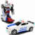 Robot Police Car 2 in 1 robot en auto transformer voertuig politie auto - led licht en geluid 22CM