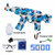 Gel Blaster AK47 - Luminous Silencer met Led licht - compleet set - oplaadbaar - 45 cm Blauw