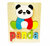 Houten inlegpuzzel panda speelgoed - vormen puzzel voor kinderen 18x15cm