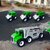 Camion jouet avec véhicules de travail, ensemble de 4 pièces, vert
