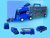 Coffret camion Police - transporteur - coffret 6 pièces - caisse camion - 36,4 cm
