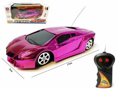 RC Auto - Radiografisch auto op afstand voor kinderen - 1:24 - Speelgoed auto 27mhz - Speed Of Passion Paarse RC Auto - Radiografisch auto op afstand voor kinderen - 1:24 - Speelgoed auto 27mhz - Speed Of Passion Paarse