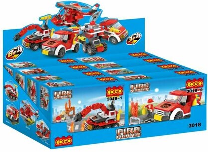 Cogo 3018 Burning Station Building Blocks - Display of 8 sets of different building blocks Cogo 3018 Burning Station Building Blocks - Display of 8 sets of different building blocks