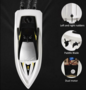 Rc boat H116 - Radiografisch bestuurbaar boot 2.4GHZ - 1:47 geel