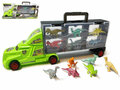 Dinosaurus vrachtwagen  - set van 12 stuks dino's - Transport truck - 38.5cm