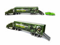 Autotransporter met 2 auto's - militaire vrachtwagen 1:58 - DIE-CAST TRUCK SERIES - model auto's 