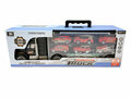 Brandweer vrachtwagen transporter truck - speelgoed mini brandweerauto's - 6-delig set koffer - Oplegger voor 12 brandweerwagens - 39cm