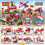 Cogo 3018 Burning Station Building Blocks - Display of 8 sets of different building blocks