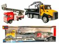 Vrachtwagen autotransporter + brandweerauto speelgoed set - Die Cast voertuigen Gift pack 2in1 - pull-back drive 