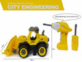 DIY RC graafmachine bulldozer - bouwset 24 stuks - 4in1 - afstandsbediening en schroefboormachine - City Engineering